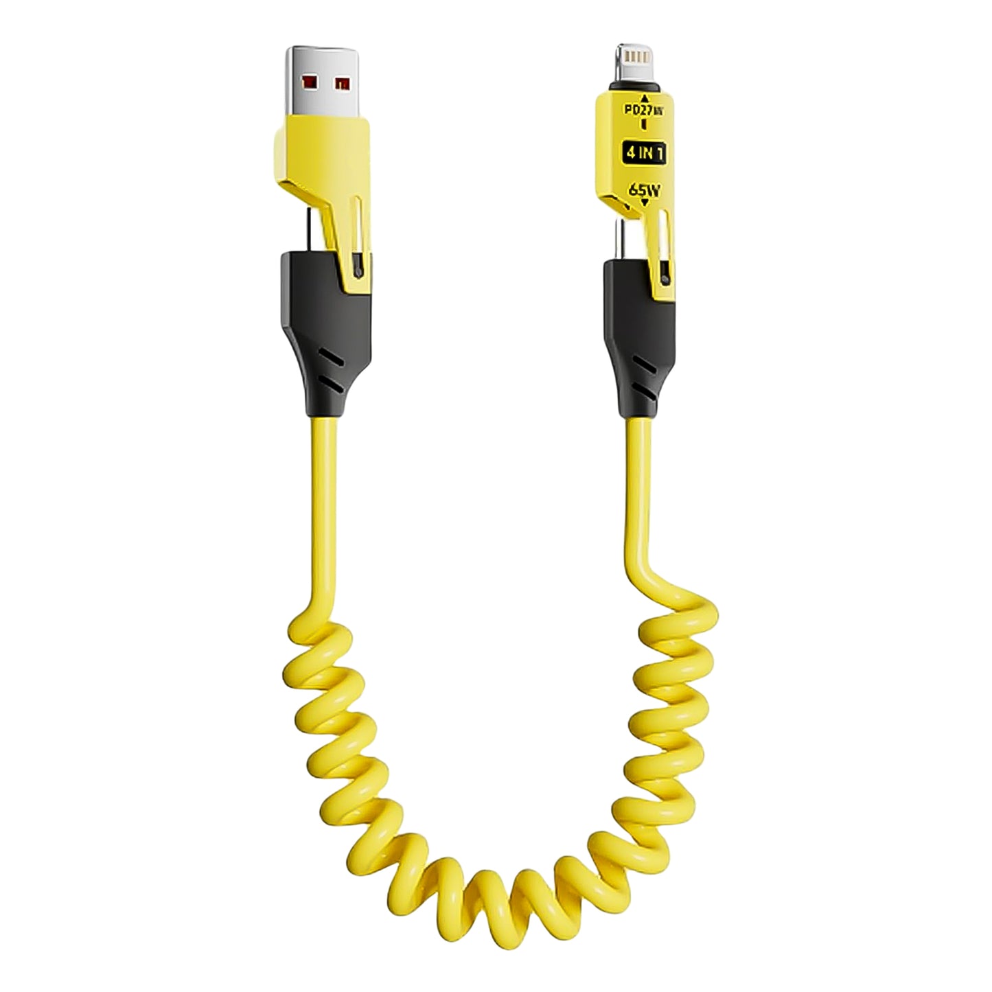 4 In 1 Spring Fast Charging Cable (1 Pc  1.5 Mtr Long)