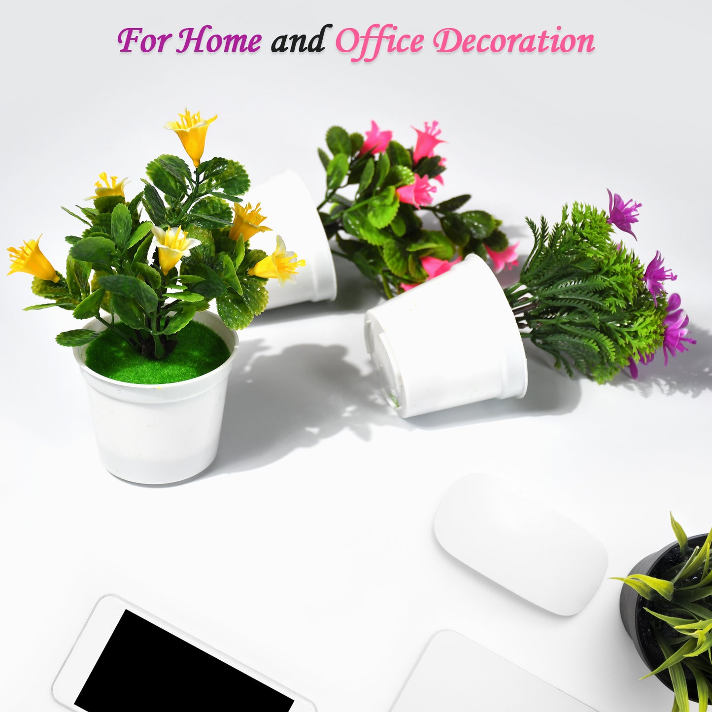 4950 Flower Pot Artificial Decoration Plant  Natural Look  Plastic Material For Home  Hotels  Office  Multiuse Pot